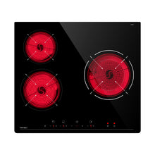 Load image into Gallery viewer, Hermitlux Ceramic Hob 3 Zones 60cm, Build-in Ceramic Hob with 9 Power Llevels, Touch Control & Timer, Safety Lock, Double Ring Heating, 5200W--VM3T