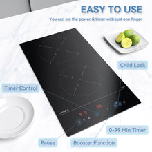 Load image into Gallery viewer, Hermitlux Built-in Induction Hob 30cm, 9 Power Levels & Boost, Touch Control & Child Lock--IM2T2