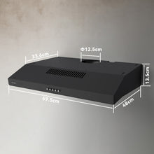 Lade das Bild in den Galerie-Viewer, Hermitlux Extractor Hood Under-counter 60cm, Exhaust and Recirculation, 3 Power Levels, 360 m³/h Air Flow, Carbon Filter--HMX-EBF21A60-AC