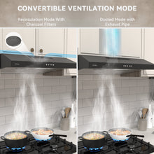 Lade das Bild in den Galerie-Viewer, Hermitlux Extractor Hood Under-counter 60cm, Exhaust and Recirculation, 3 Power Levels, 360 m³/h Air Flow, Carbon Filter--HMX-EBF21A60-AC