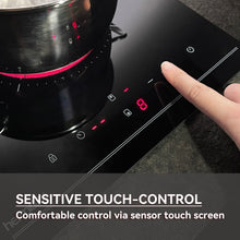 Load image into Gallery viewer, Hermitlux Ceramic Hob, Built-in 29cm Ceramic Electric Hob, 9 Power Levels, Sensor Touch Control, Child Lock, 1-99 Minute Timer, Suitable for all Pots and Pans--VM2T