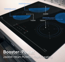 Load image into Gallery viewer, Hermitlux Induction Hob, 4 Zones Electric Hob 60cm with Touch Controls, Timer, Child Lock, Boost, No Plug Included--IM4S