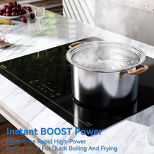 Load image into Gallery viewer, Hermitlux 60cm Induction Hob with Flex Zones, Built-In Electric Hob with 4 Zones Including Flex Zone, 9 Power Levels and Booster, Child Lock, 7400W, No Plug-IM4F