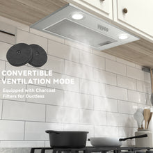 Lade das Bild in den Galerie-Viewer, Hermitlux Extractor Hood 52cm Built-in, Exhaust/Recirculation, 750m³/h Air Flow, 68db, Silver--HMX-ESB02E52-AC