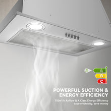 Lade das Bild in den Galerie-Viewer, Hermitlux Extractor Hood 52cm Built-in, Exhaust/Recirculation, 750m³/h Air Flow, 68db, Silver--HMX-ESB02E52-AC
