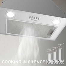 Lade das Bild in den Galerie-Viewer, Hermitlux Extractor Hood 52cm Built-in, Exhaust/Recirculation, 750m³/h Air Flow, 68db, Silver--HMX-ESB02E52-AC