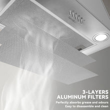 Lade das Bild in den Galerie-Viewer, Hermitlux Extractor Hood 52cm Built-in, Exhaust/Recirculation, 750m³/h Air Flow, 68db, Silver--HMX-ESB02E52-AC