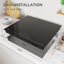 Load image into Gallery viewer, Hermitlux Induction Hob, 4 Zones Electric Hob 60cm with Touch Controls, Timer, Child Lock, Boost, No Plug Included--IM4S