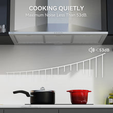 Load image into Gallery viewer, Hermitlux Extractor Hood 90 cm, 350m³/h Airflow, Extractor Hood with Activated Carbon Filter, 3 Levels, LED Light, Stainless Steel, 54 dB--HCHD9S01