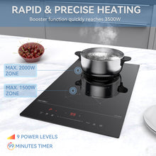 Lade das Bild in den Galerie-Viewer, Hermitlux Induction Hob Built-in 29cm, Induction Hob with 9 Power Levels &amp; Booster Function, Slider Control &amp; 1-99min timer--IM2S2
