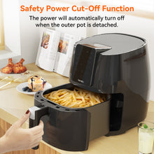 Lade das Bild in den Galerie-Viewer, Hermitlux Air Fryer 5,5L XXL, 10 Programs Airfryer with Digital LED Touch Screen, Air Fryer without Oil, Preheat &amp; Keep Warm, with Recipe, 1500W Dishwasher safe --	‎HAF55B31
