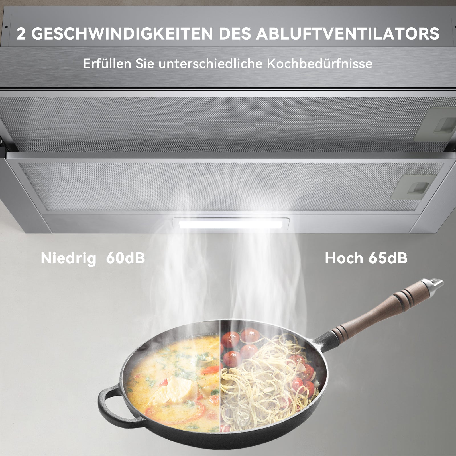 Hotte De Cuisine Plate 60 Cm – Évacuation / Recyclage – Blanc – Sous Meuble – NEUF