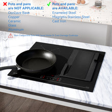 Load image into Gallery viewer, Hermitlux 60cm Induction Hob with Flex Zones, Built-In Electric Hob with 4 Zones Including Flex Zone, 9 Power Levels and Booster, Child Lock, 7400W, No Plug-IM4F
