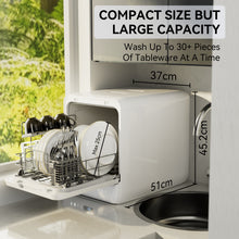 Load image into Gallery viewer, Hermitlux Table Top Dishwasher 6+1 Programmes, 5 Place Settings &amp; 5L Water Tank

