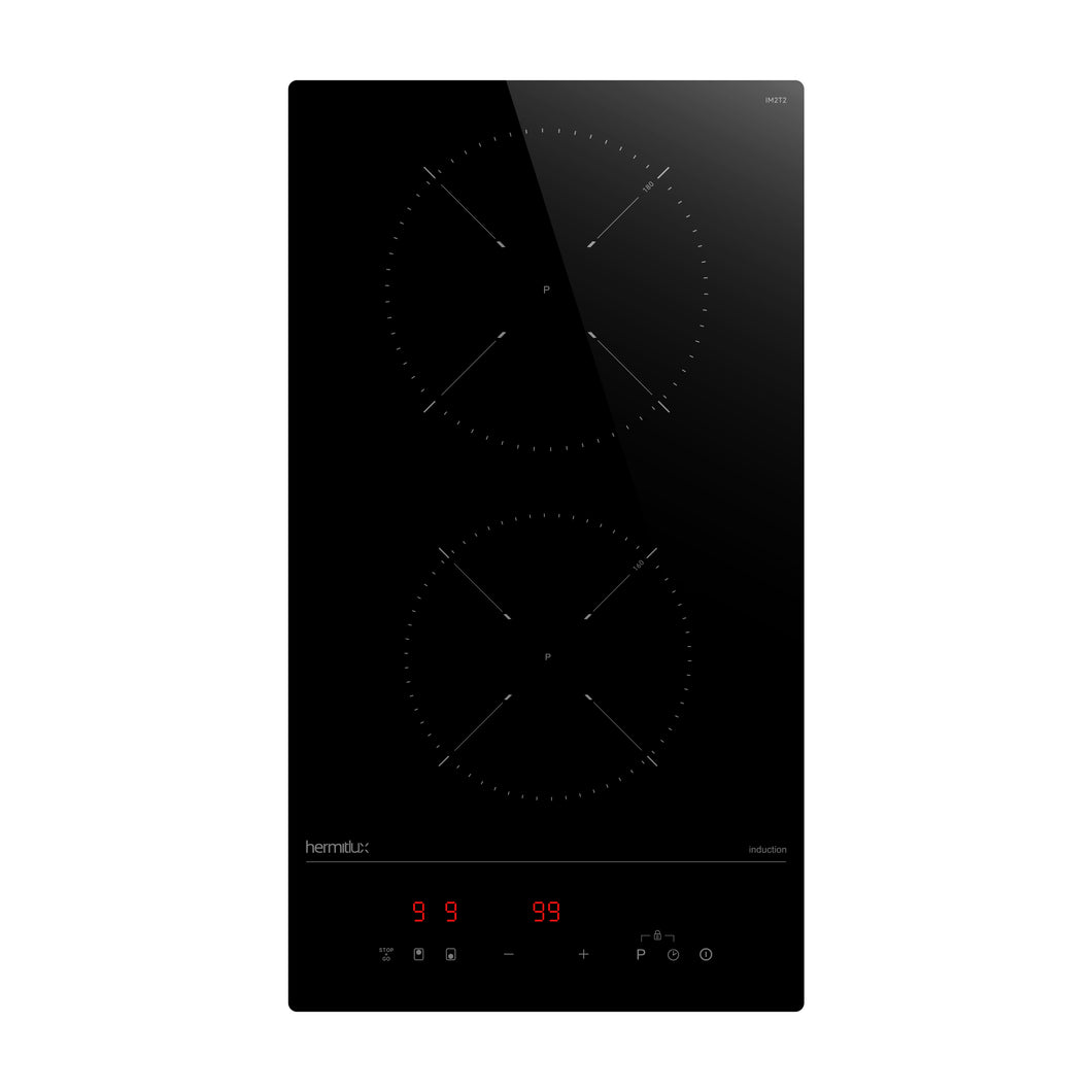 Hermitlux Built-in Induction Hob 30cm, 9 Power Levels & Boost, Touch Control & Child Lock--IM2T2