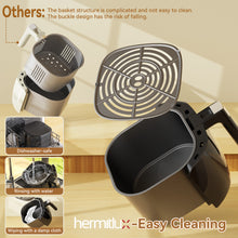 Lade das Bild in den Galerie-Viewer, Hermitlux Air Fryer 5,5L XXL, 10 Programs Airfryer with Digital LED Touch Screen, Air Fryer without Oil, Preheat &amp; Keep Warm, with Recipe, 1500W Dishwasher safe --	‎HAF55B31
